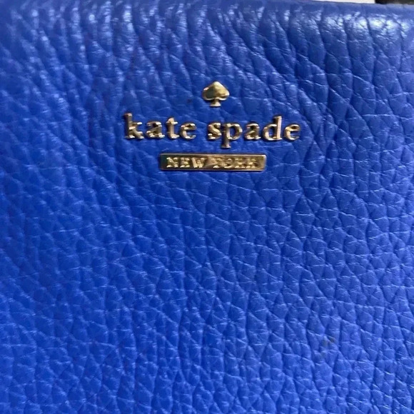 Kate spade blue white pebbled leather satchel handbag - Picture 5 of 15